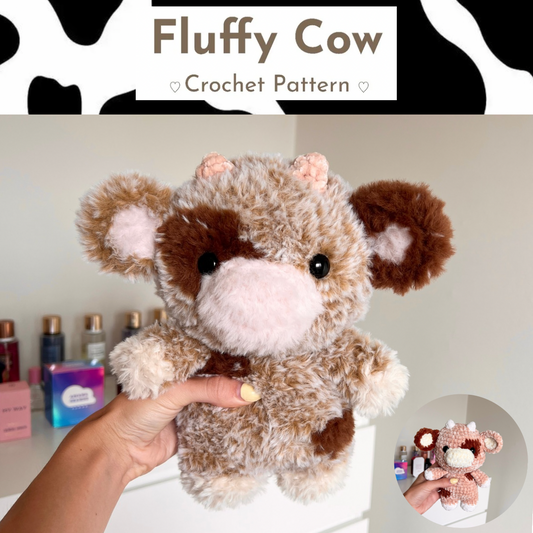 Crochet Pattern - Fluffy Cow
